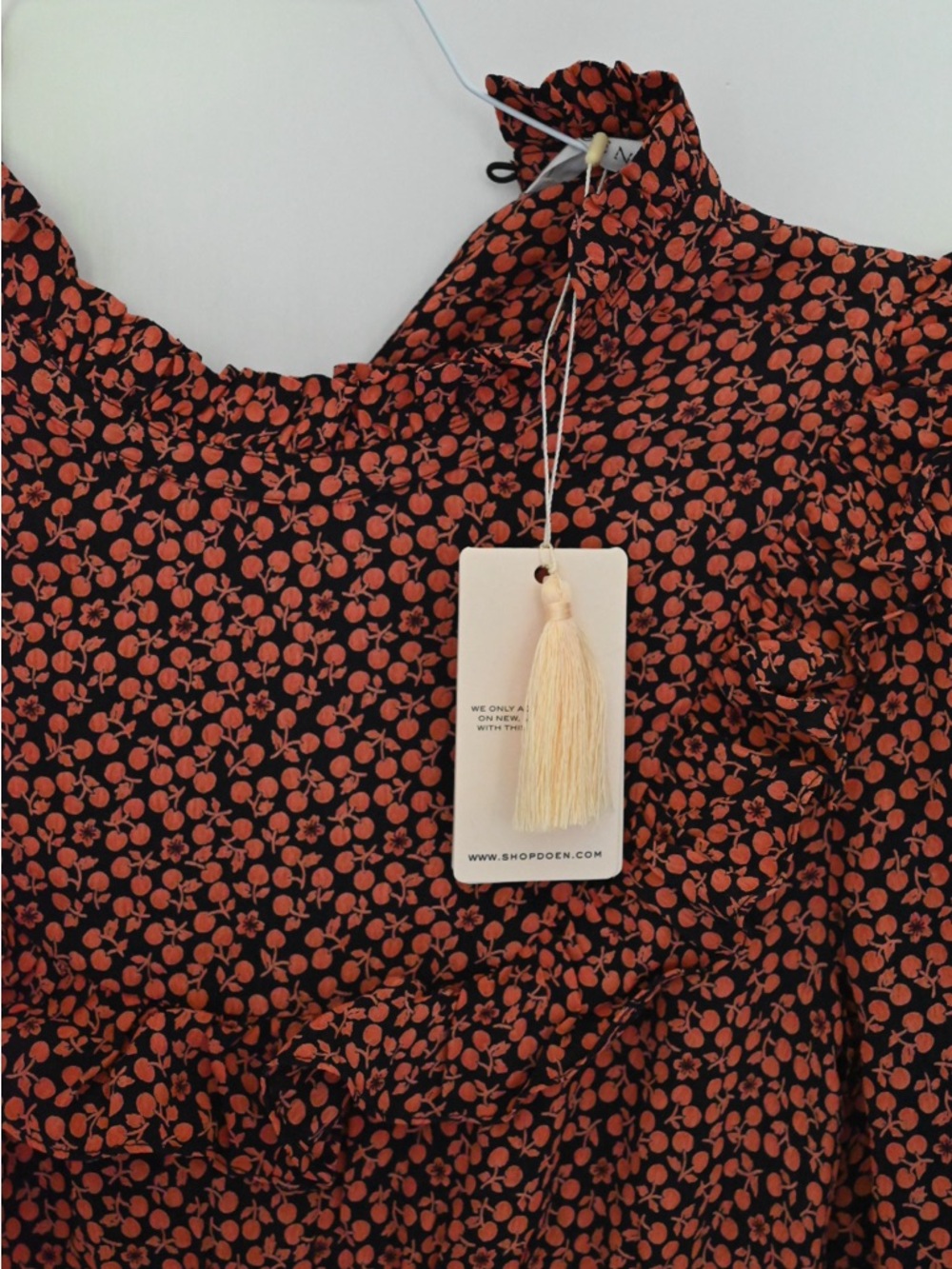 Doen Rust Floral Ruffle Mini Dress - Picture 3 of 4
